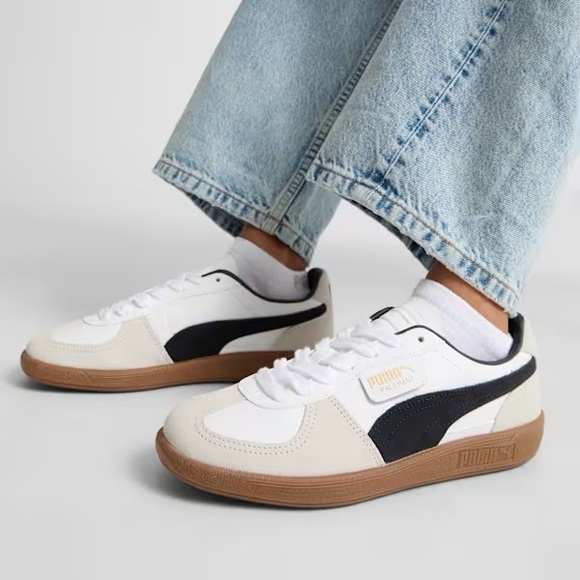 NWOT Puma Palermo White and Black Sneakers - Picture 1 of 3